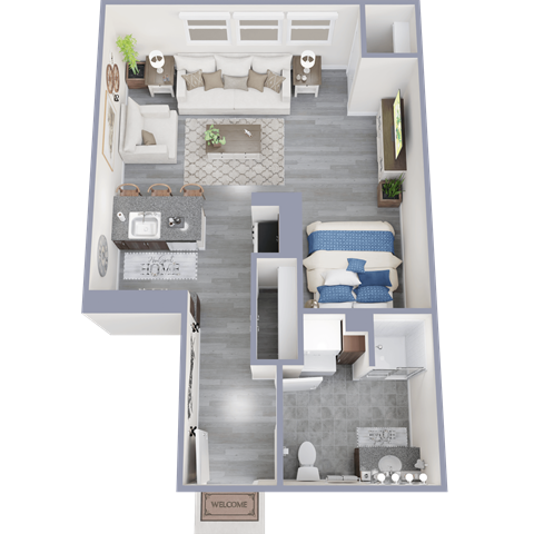 Floor plan for studio, 1 bath, 510 sqft